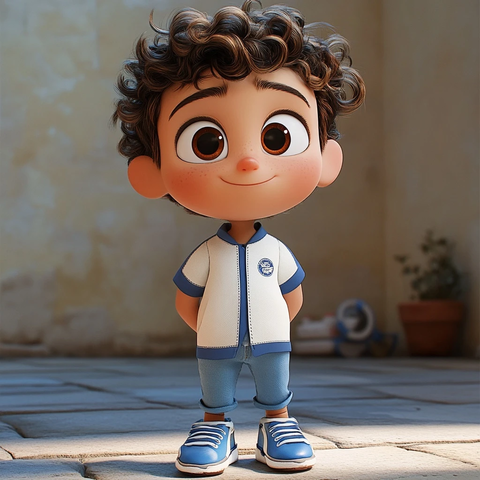 男孩眼睛蓝色条纹衬衫