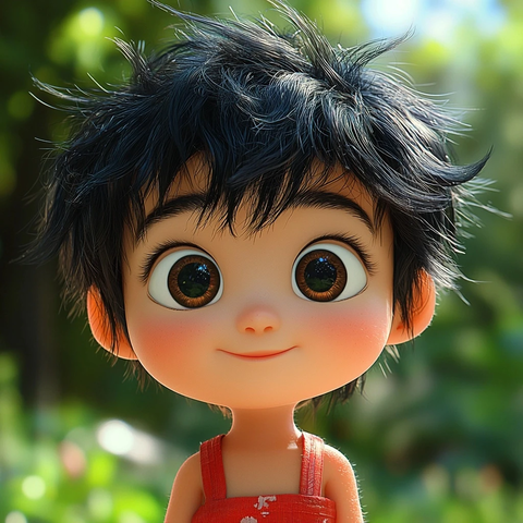 小男孩穿红短裤阳光表情