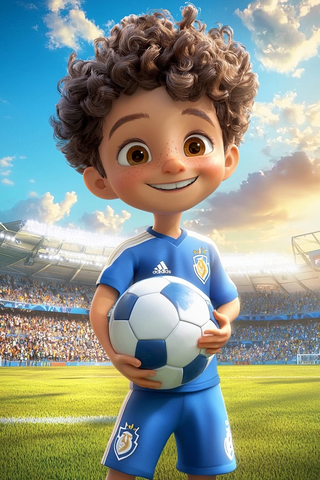 男孩足球梦球场辉煌