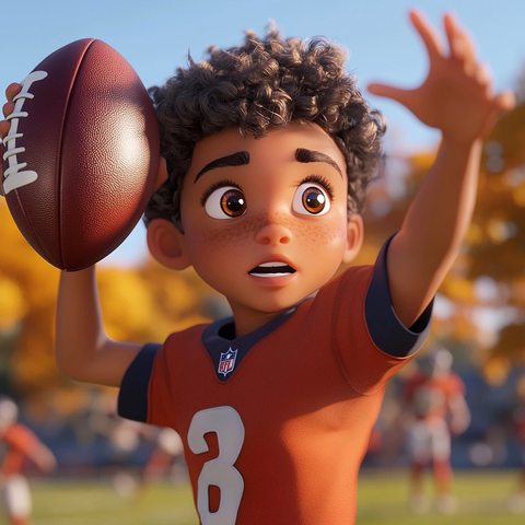 男孩练习足球准备传球