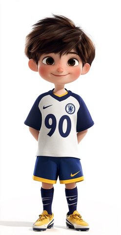 男孩足球服号黄色短裤