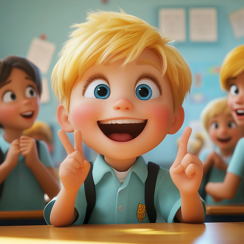 小孩教室数数笑声