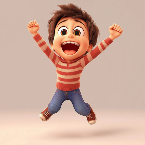 少年奔跑欢笑动画角色