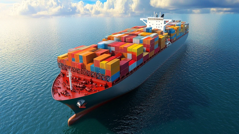 港口货运船近距离拍摄