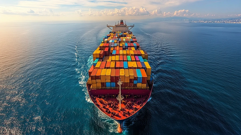 货船海上航行全景