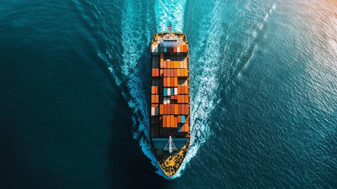 货船运输集装箱海上航行