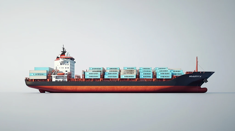 经典货船侧视图