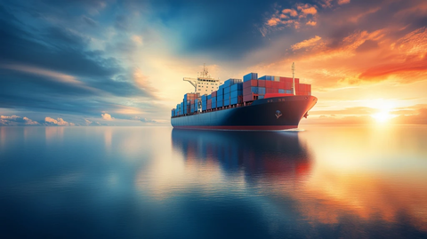 货船甲板集装箱全景