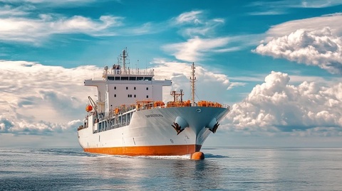 白色货船海上航行