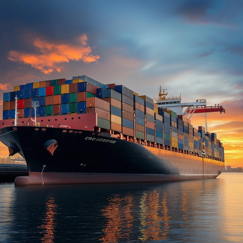 港口货船装载集装箱