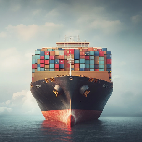 巨型货轮集装箱全景