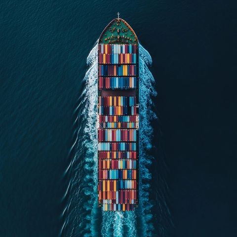 船舶装载集装箱视角