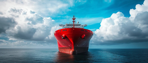 红船驶近海面全景