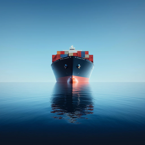 蓝色背景船只航行