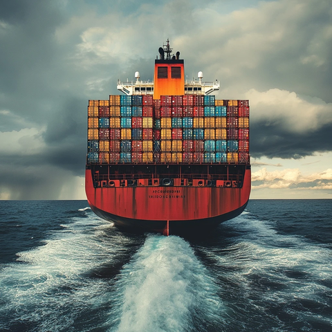 货柜船倒退航行载货柜