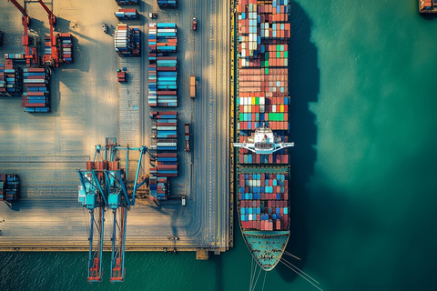 集装箱船码头装卸场景