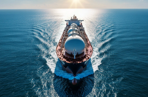 大型运输船海上航行