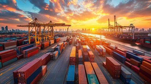 港口货柜码头货运场景