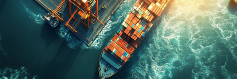 港口集装箱船只停靠场景