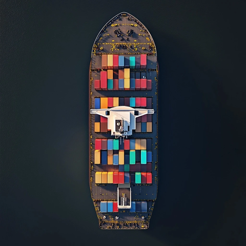 货船模型俯视图