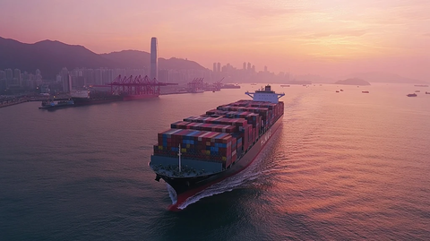 大型货轮港口停泊