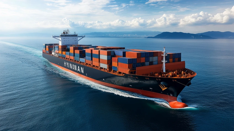 现代货轮海上航行