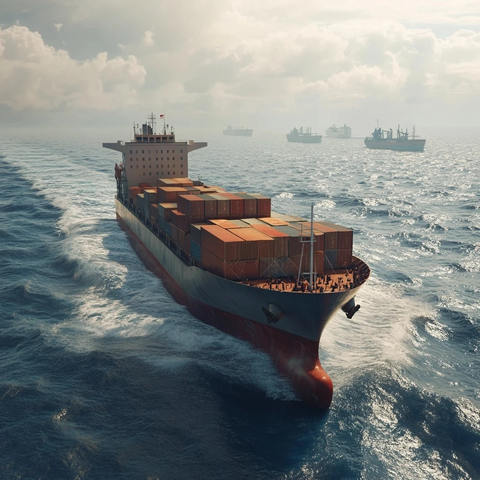 海上货船与周围船只