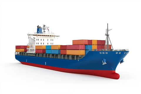 蓝色集装箱货轮