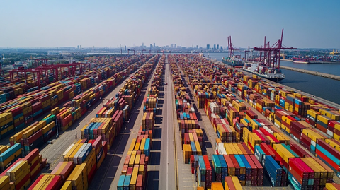 集装箱码头与货船停靠