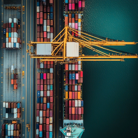 集装箱卸货港口场景