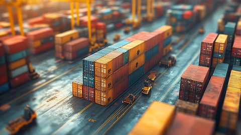 繁忙港口集装箱装卸