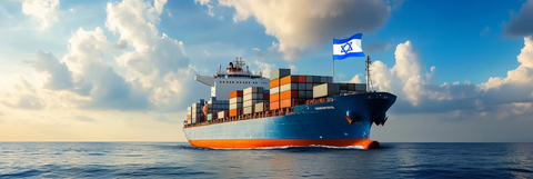 以色列小旗货船海上航行