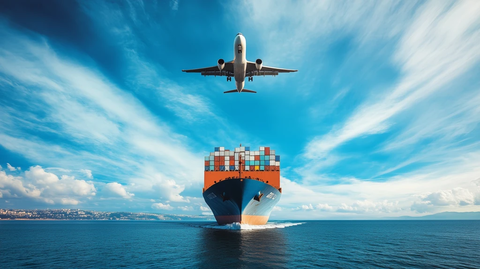 蓝天大海货船飞机