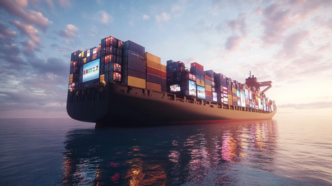 巨型货轮展示电子设备