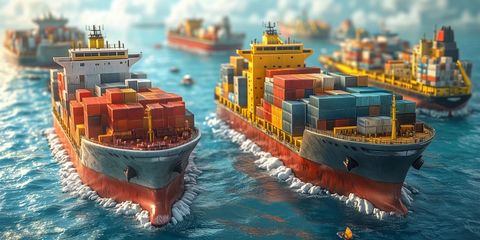 白色背景上的货船