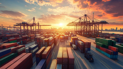 集装箱码头日光场景