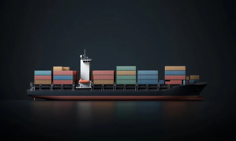 集装箱船全景侧视图