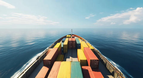 货船甲板彩色集装箱