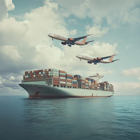 海运空运货物运输图像