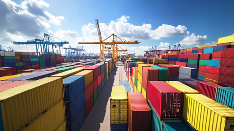 货运港口集装箱堆放场景