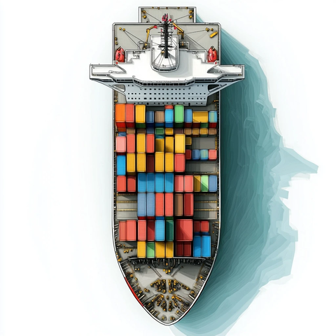 出口船只顶部视图设计