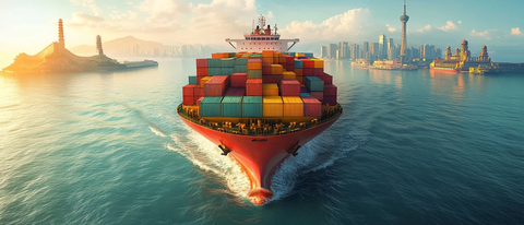 大型货船亚洲海域航行