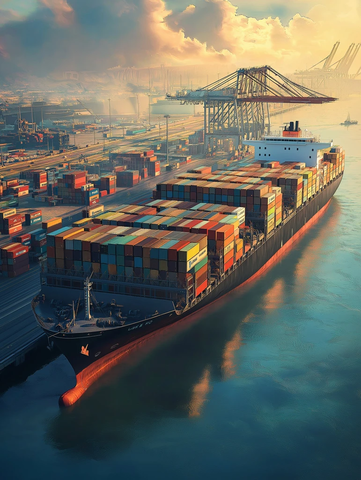 集装箱船港口停靠