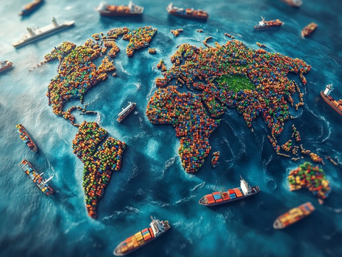 飞机轮船卡车环绕地球仪