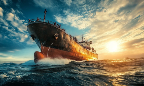 巨轮乘风破浪人群欢呼