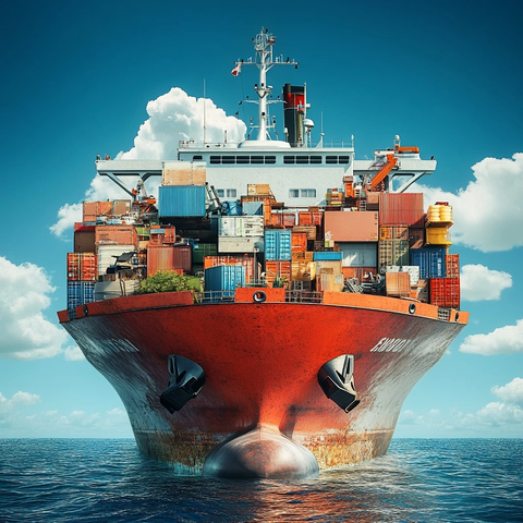 大型船只与家居用品合影