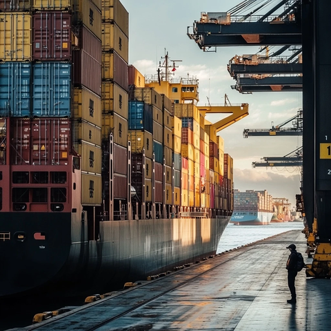 港口货船集装箱拍摄