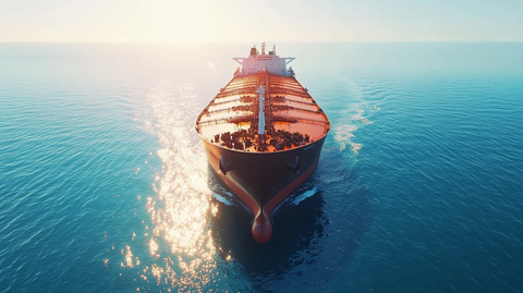 超级油轮船头海上航行