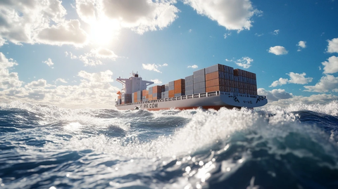 巨型货船破浪航行