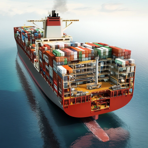 集装箱船内部结构剖视图